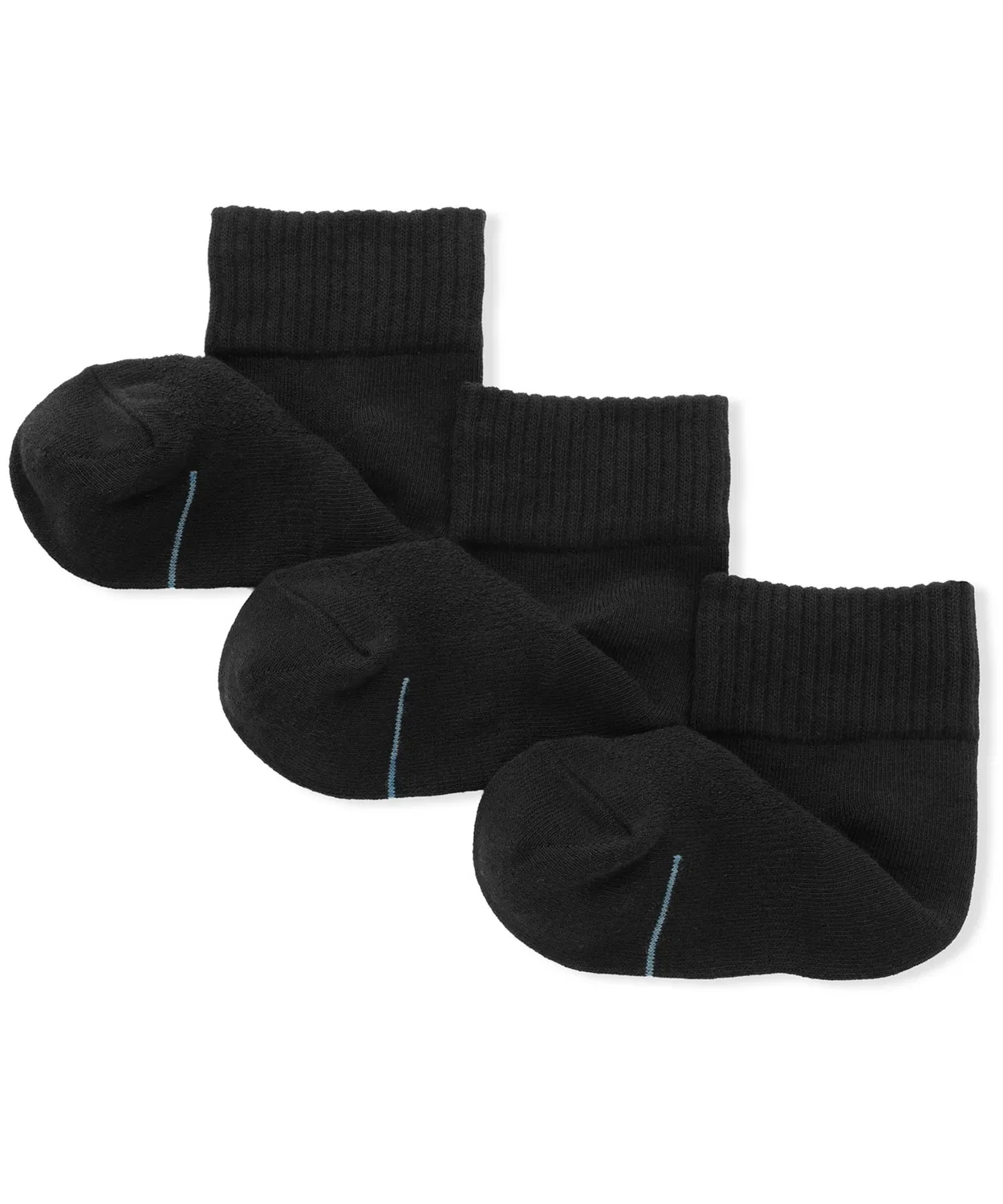 Детские носки с плоским швом, 3 пары MUJI, Black