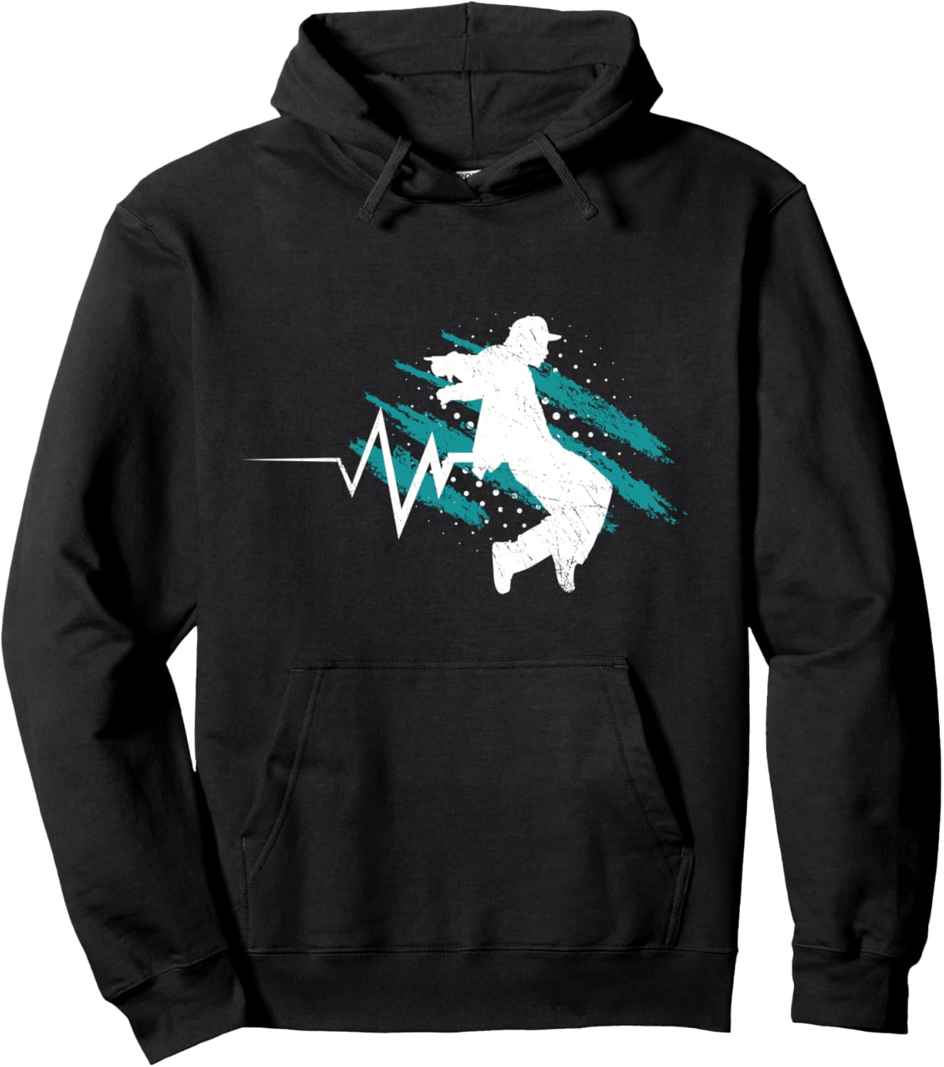 

Худи с принтом «Сердцебиение во время брейкданса», черный Breakdance Floor Mat Breakdancer Clothes