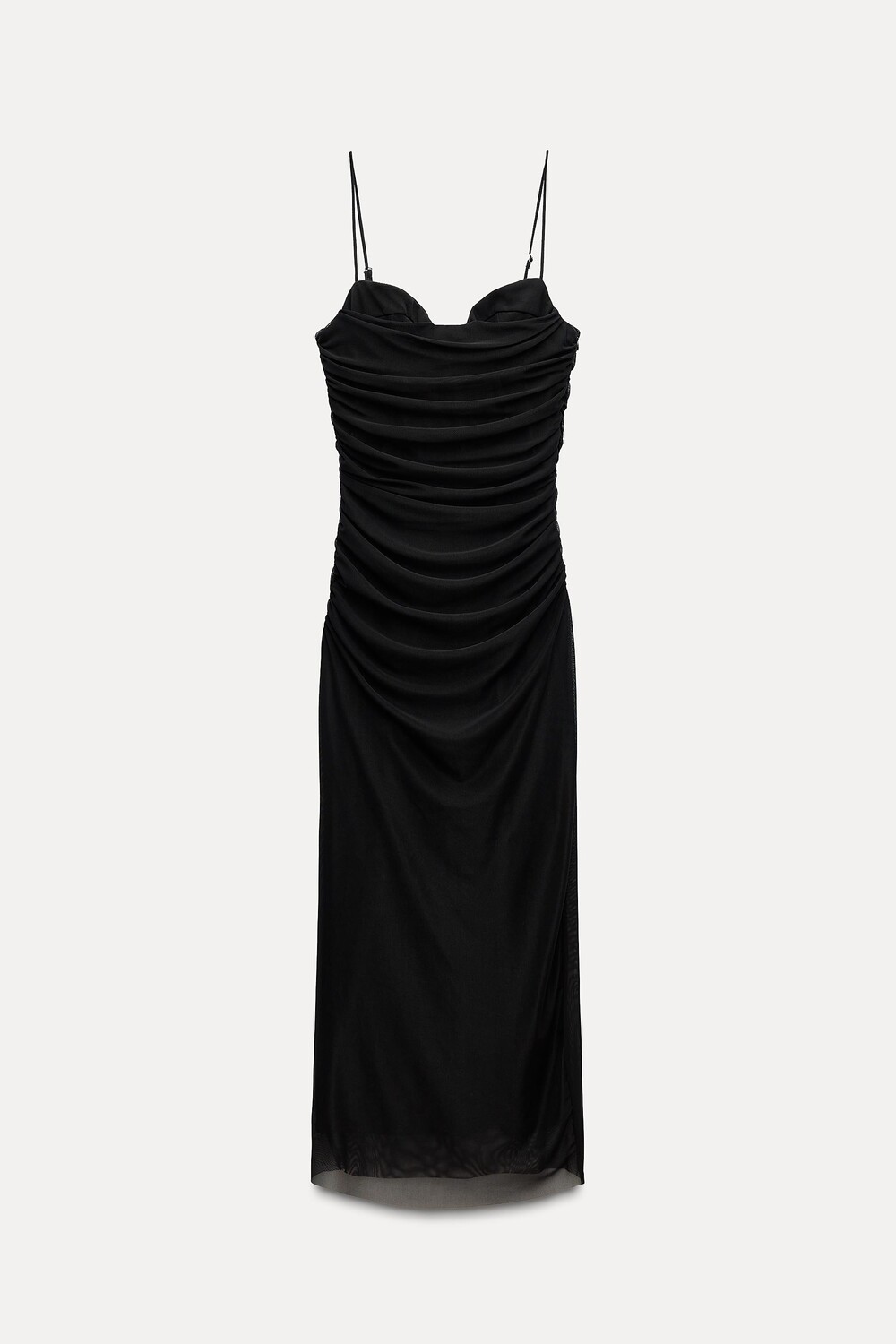 

Платье Zara Tulle Midi, черный