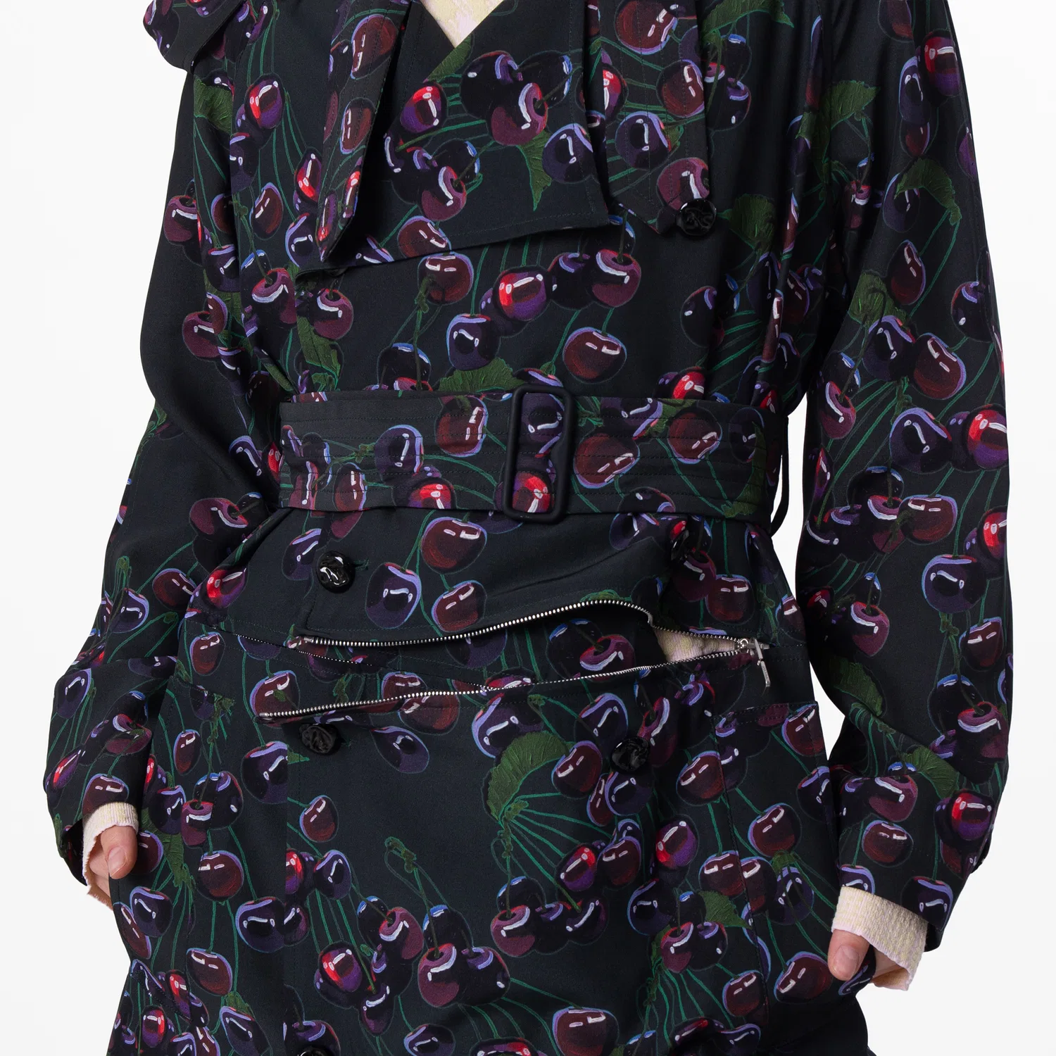 Плащ с поясом Cherry Print Burberry, Vine Ip Pattern — фото 2