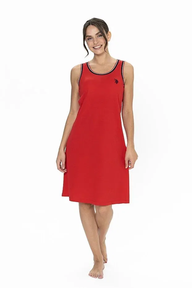 Женская ночная рубашка с длинным рукавом U.S. Polo Assn., Red