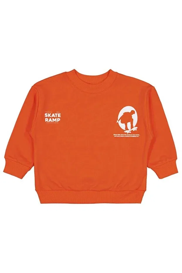 Детские свитшот для мальчиков с принтом Skate Start Printed Civil Boys, Orange