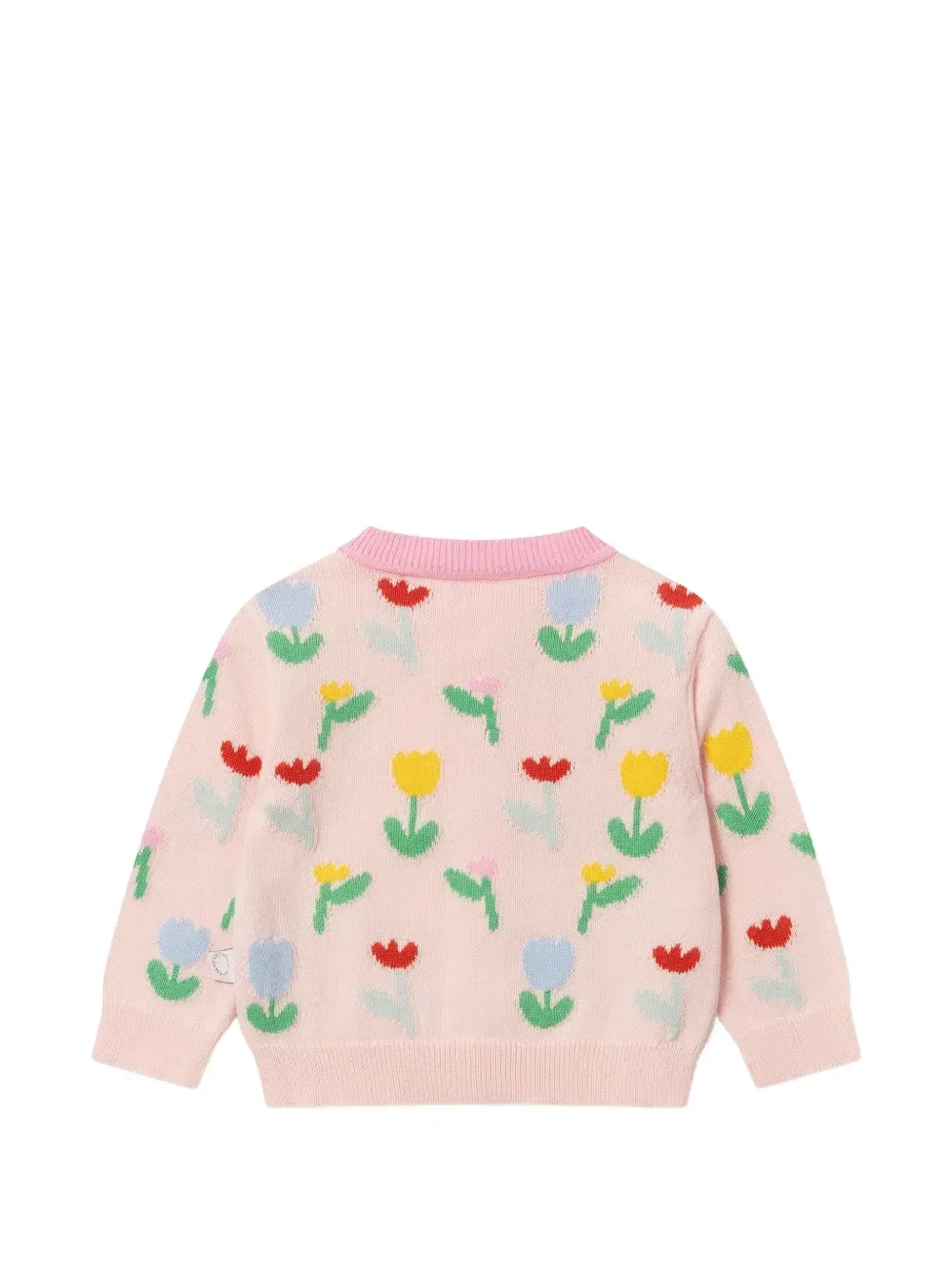 Кардиган с цветочным интарсионным узором Stella McCartney Kids, розовый — фото 2