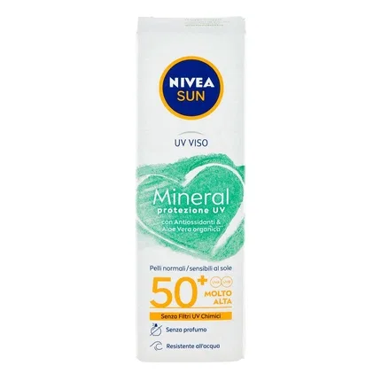 Крем для лица солнцезащитный минеральный SPF 50+ Nivea Sun, 50 мл