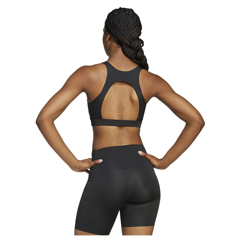 Спортивный бюстгальтер adidas Powerimpact HIIT Medium Impact Sports Bra, черный — фото 2