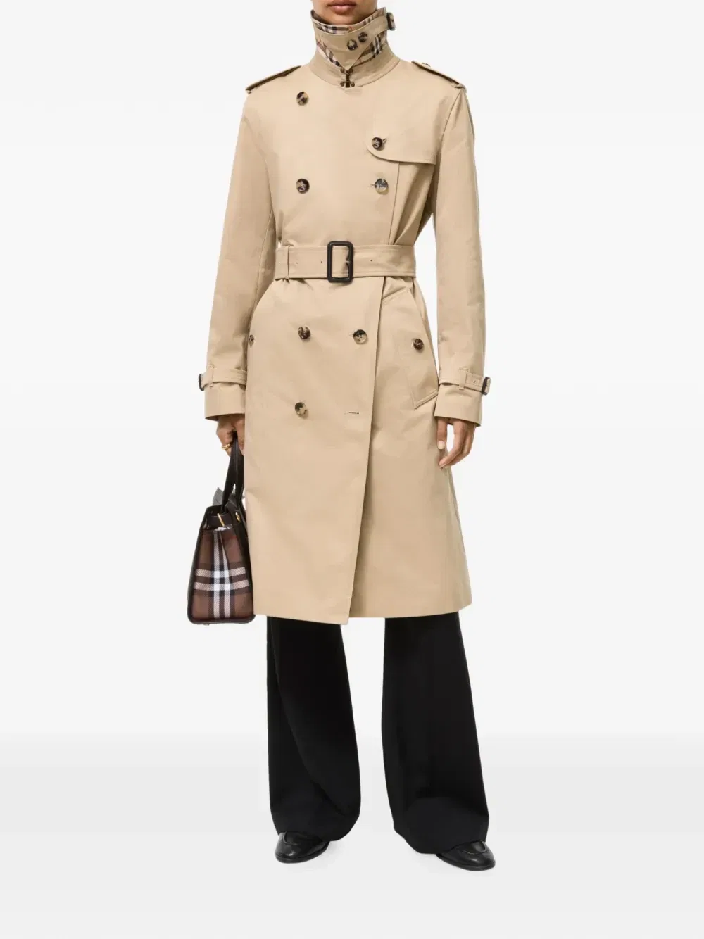 Хлопковый тренч Lakefield BURBERRY, бежевый — фото 4
