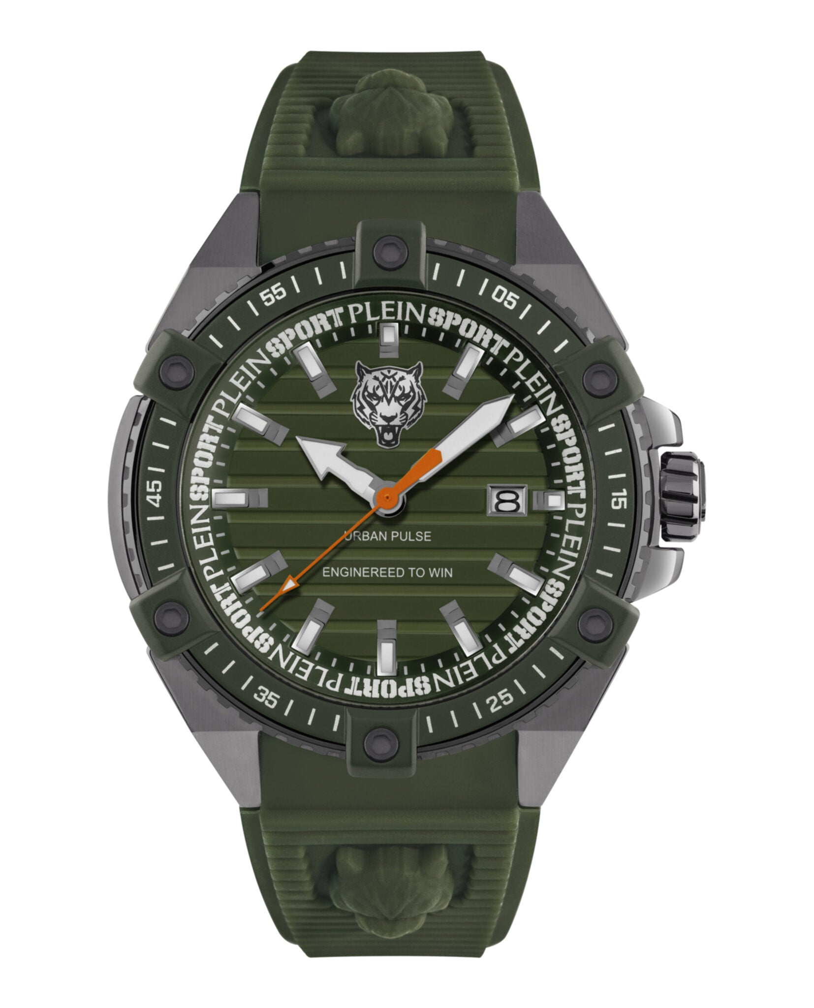 

Часы из силикона Urban Pulse PLEIN SPORT, цвет green/gun/green