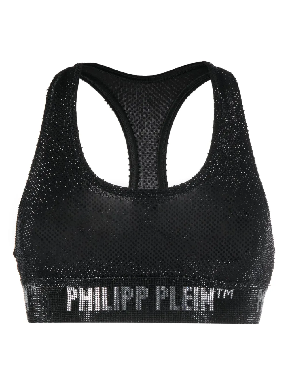 

Бюстгальтер с кристаллами и логотипом Philipp Plein, черный