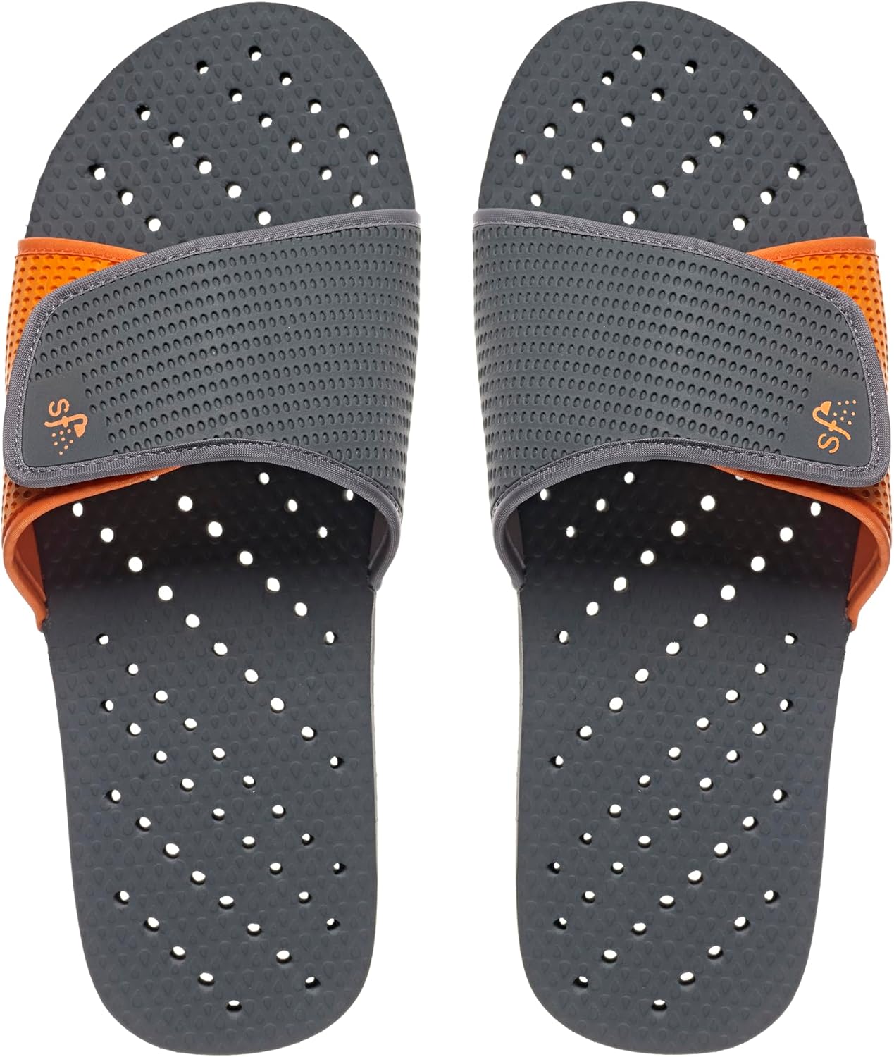 

Мужские шлепанцы Showaflops - Быстро сохнущая подошва - Регулируемые - Противоскользящие для душа, оранжевый/серый