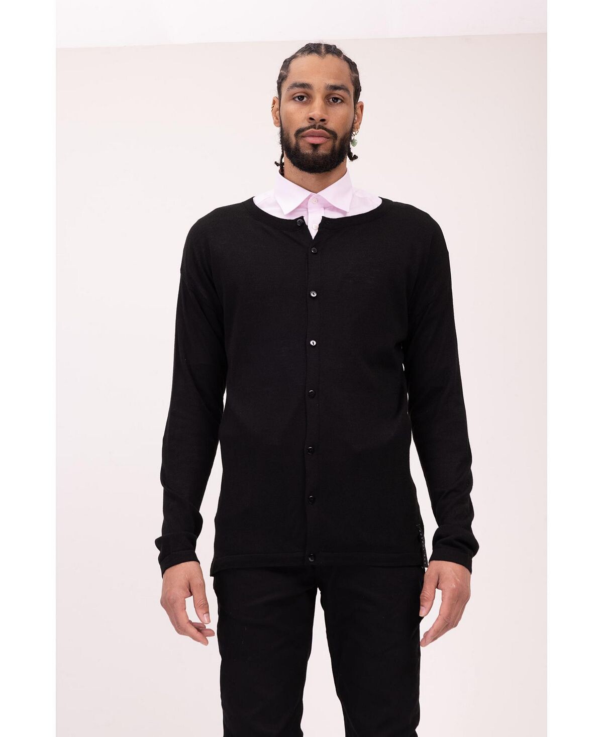 

Мужской современный легкий вязаный свитер-халат RON TOMSON