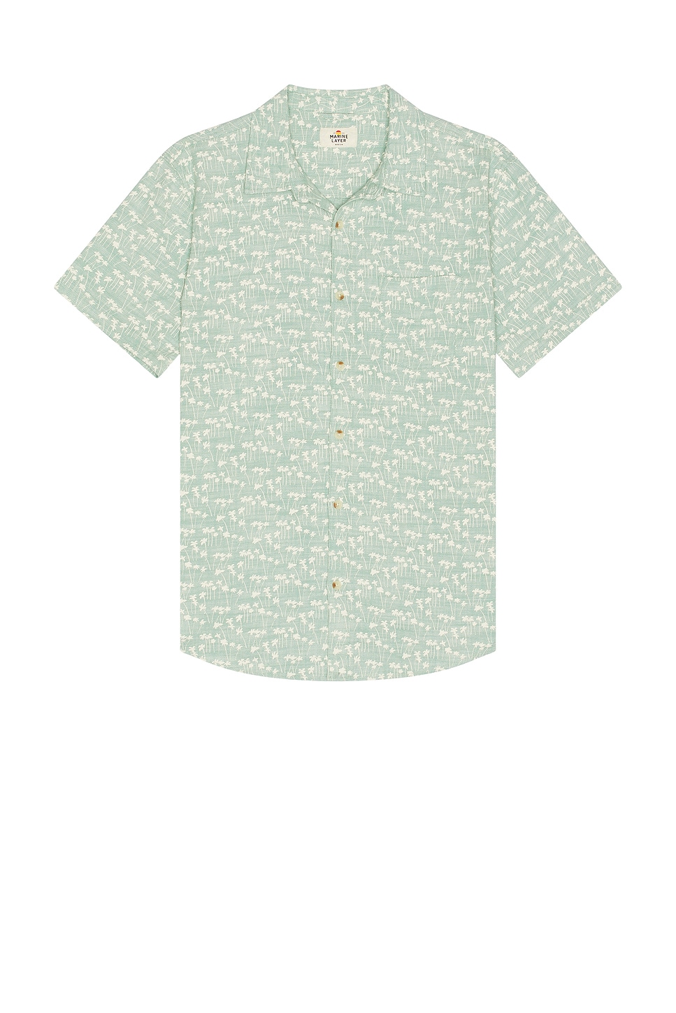 

Классическая рубашка с добавлением стрейча Marine Layer, green palm print