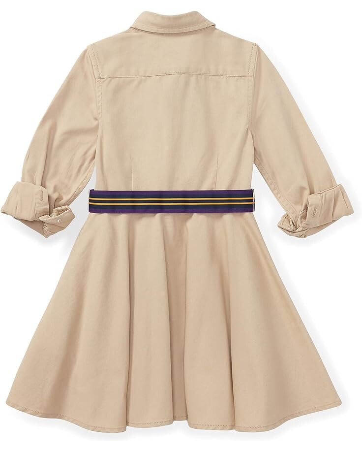 Платье Polo Ralph Lauren Kids Belted Cotton Chino Shirtdress, цвет Classic Khaki — фото 2