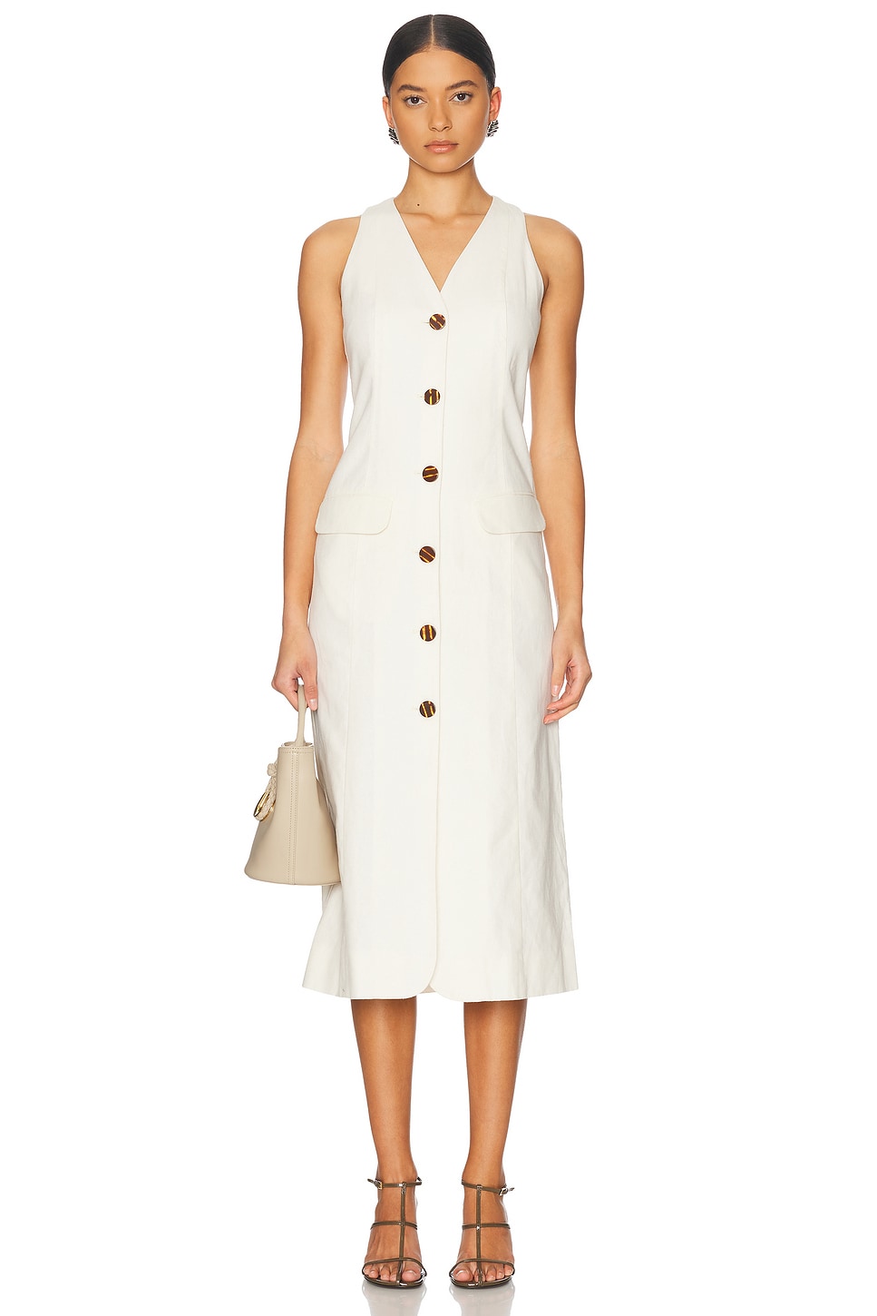 

Zapata Linen Midi Платье Simonmiller, Gesso