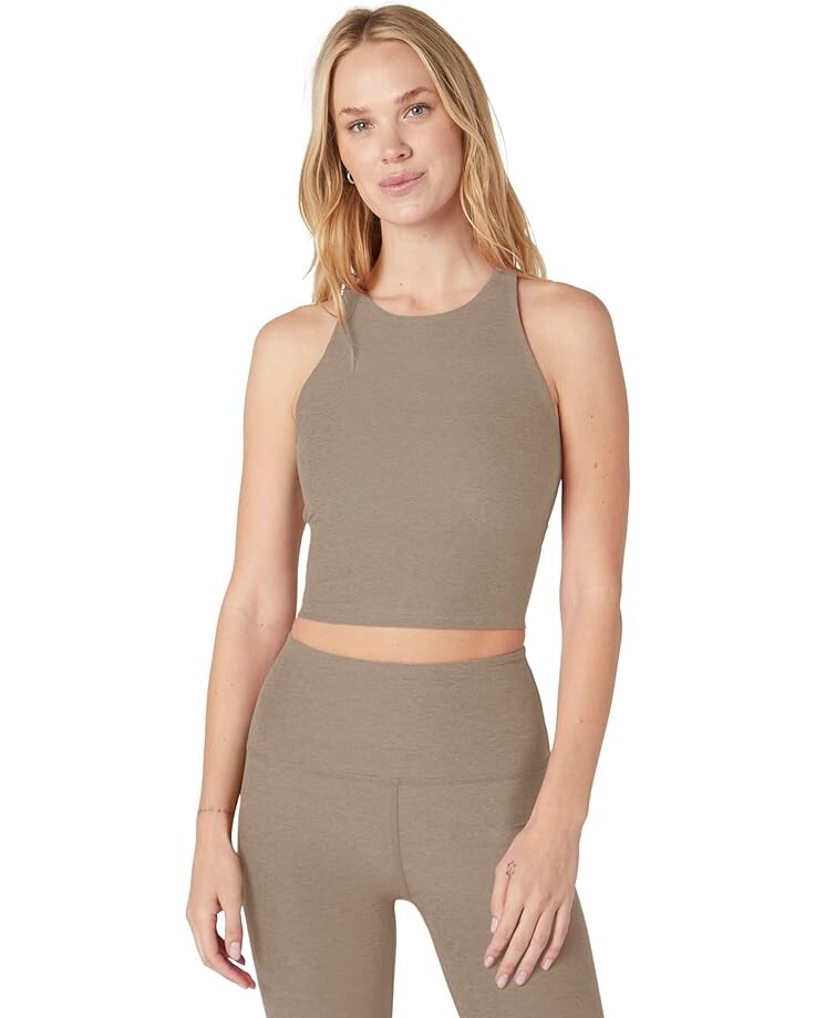 

Майка Beyond Yoga Spacedye Refocus Cropped Tank, цвет Birch Heather