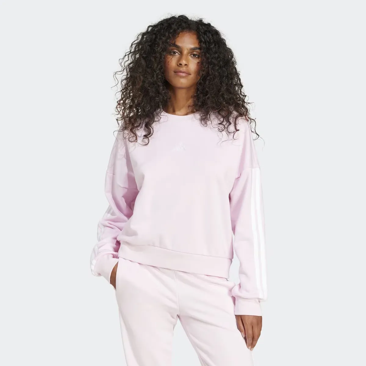

Женская толстовка Adidas Essentials French Terry с тремя полосками, розовый