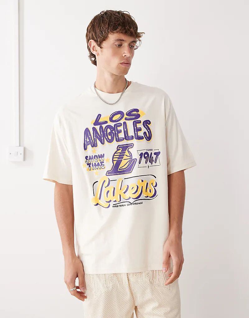 

Футболка New Era LA Lakers большого размера белого цвета