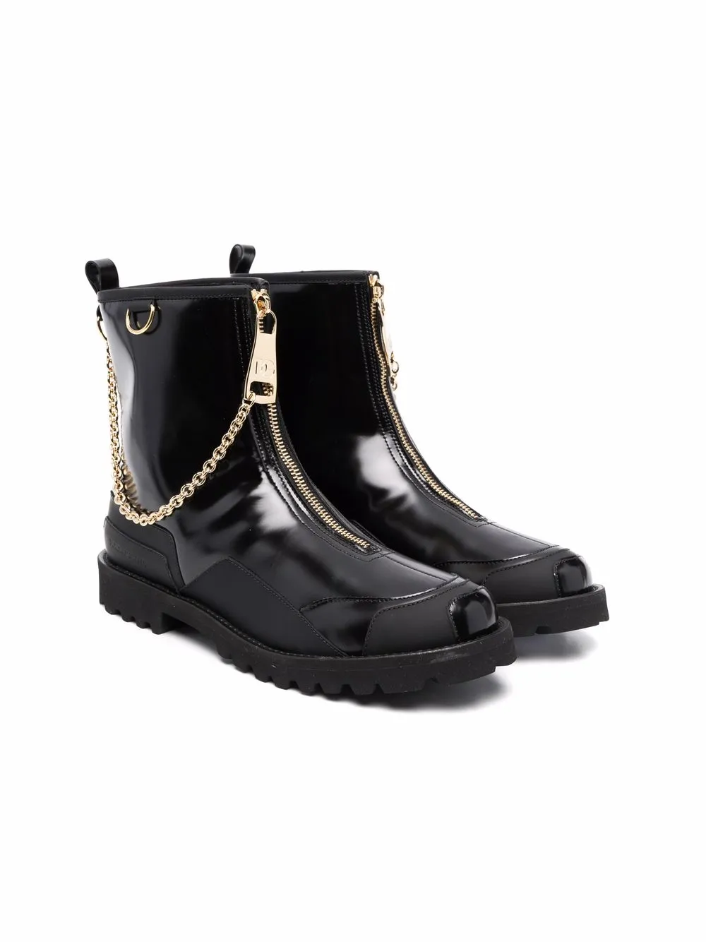 

Ботинки с цепочками Dolce & Gabbana Kids, черный