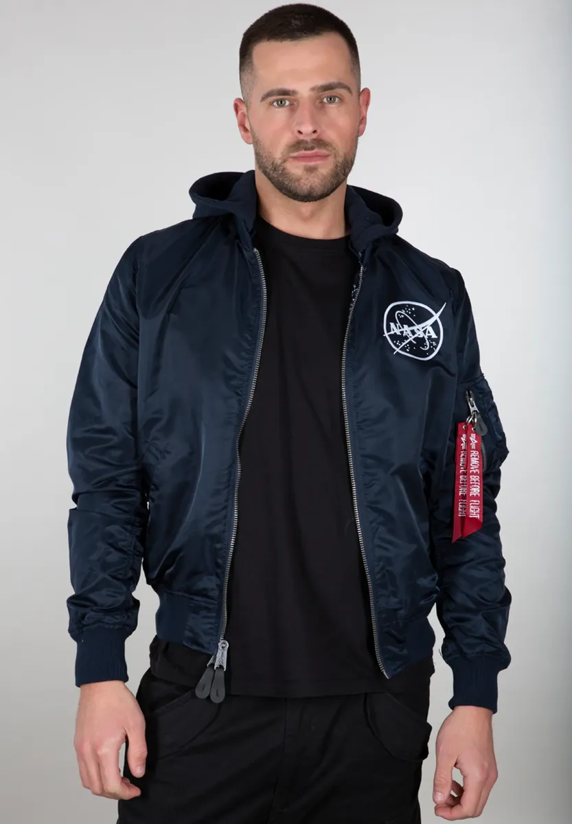 

Куртка-бомбер Alpha Industries " Alpha Industries Мужчины - Куртки-бомберы MA-1 LW HD NASA Glow Rev.", синий