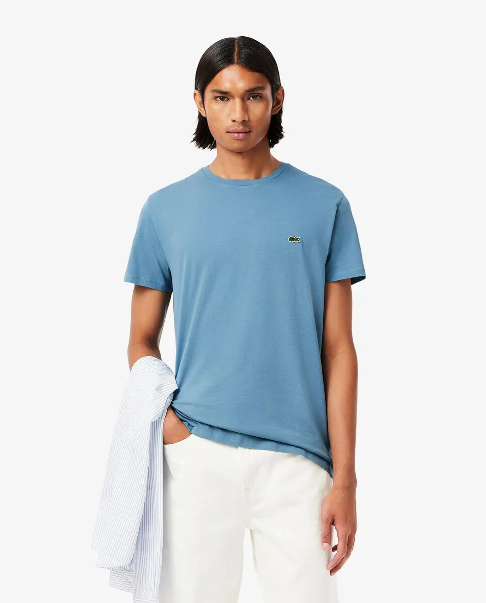 

Футболка мужская с короткими рукавами из трикотажного хлопка пима Lacoste, индиго