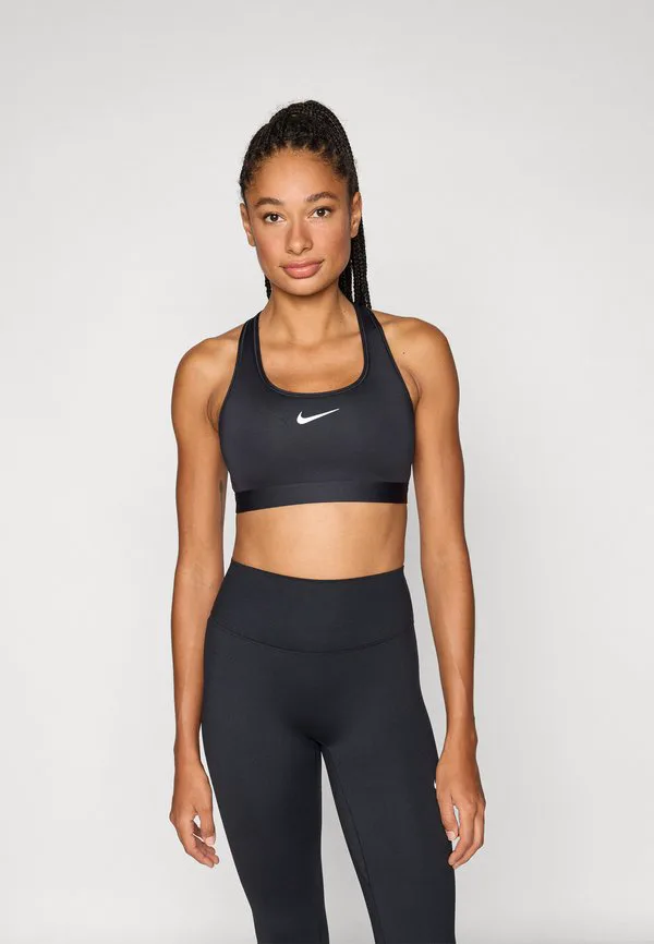 Спортивный бюстгальтер без подкладки, средней поддержки. Nike Performance, Black/White