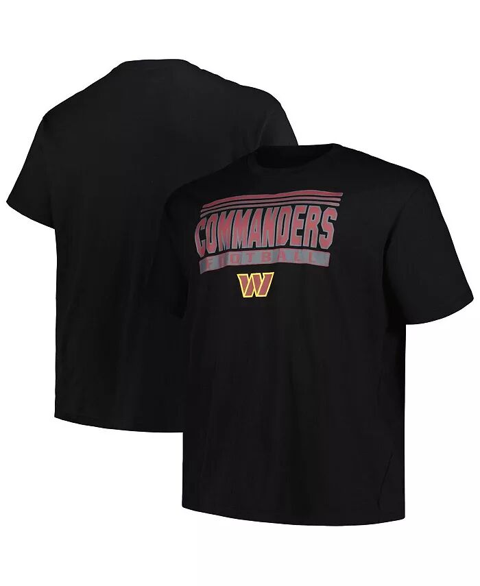 

Фирменная мужская черная футболка Washington Commanders Big Tall Pop Fanatics