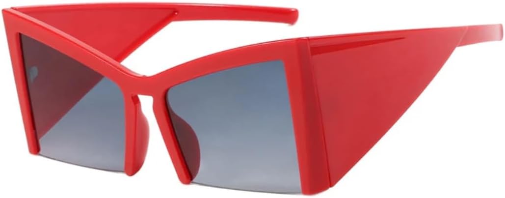 

Крупные солнцезащитные очки «кошачий глаз» для женщин, модные модели, роскошные полуободковые солнцезащитные очки для мужчин, очки с защитой от УФ-излучения UV400 VVTWSSW, Red Grey