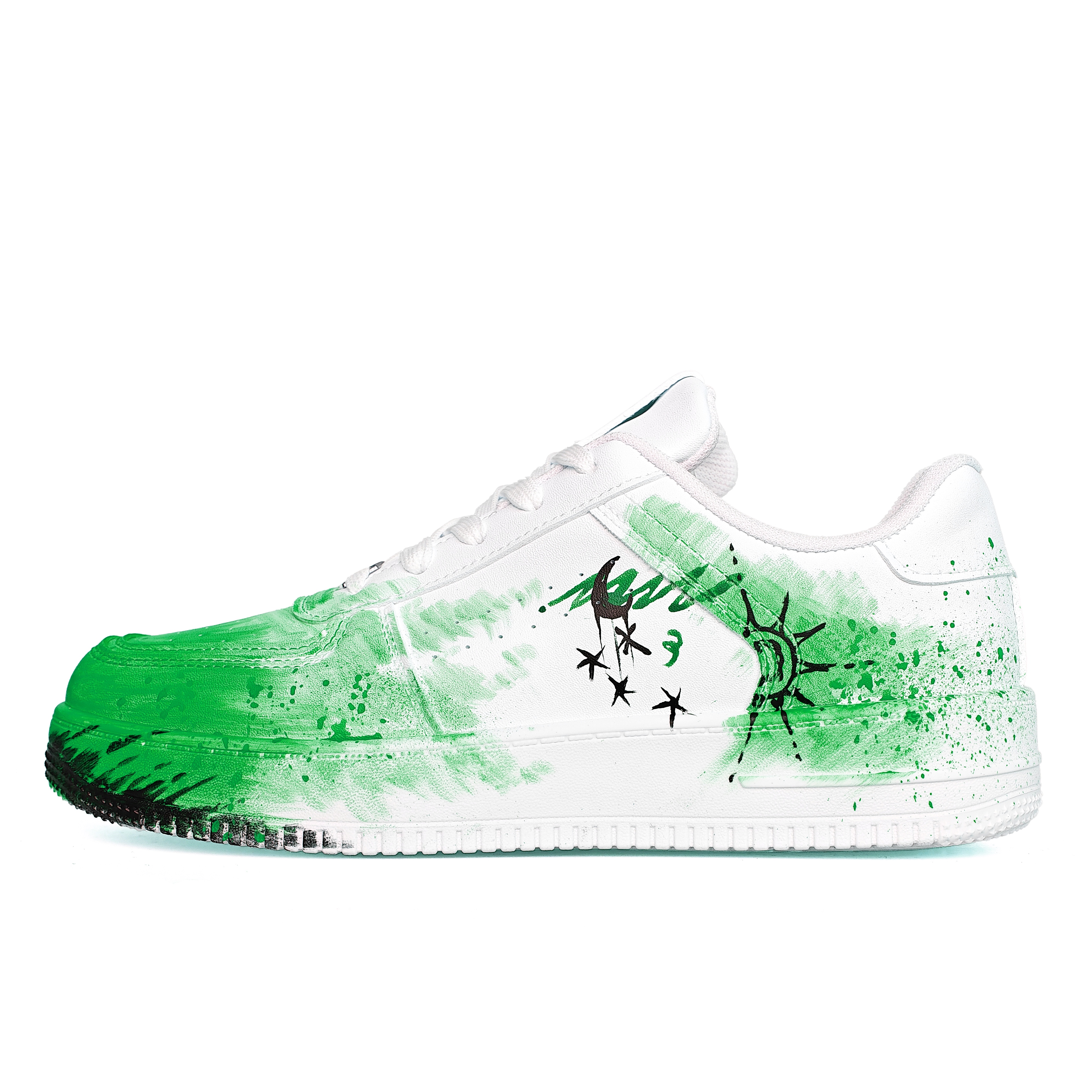 

Стойкие к скольжению и истиранию дышащие низкие кроссовки для скейтбординга Unisex HUANQIU, белый зеленый