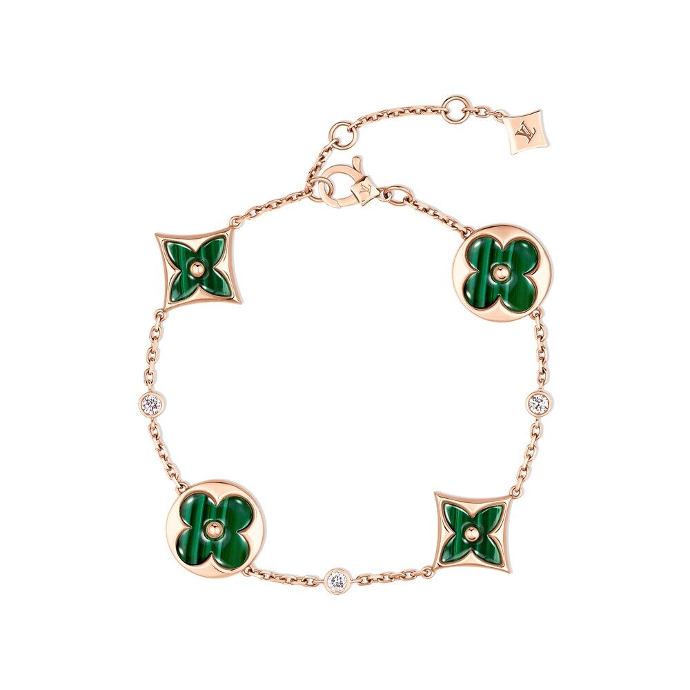 

Браслет Color Blossom Bb Multi-Motif, розовое золото, малахит и бриллианты Louis Vuitton, розовый
