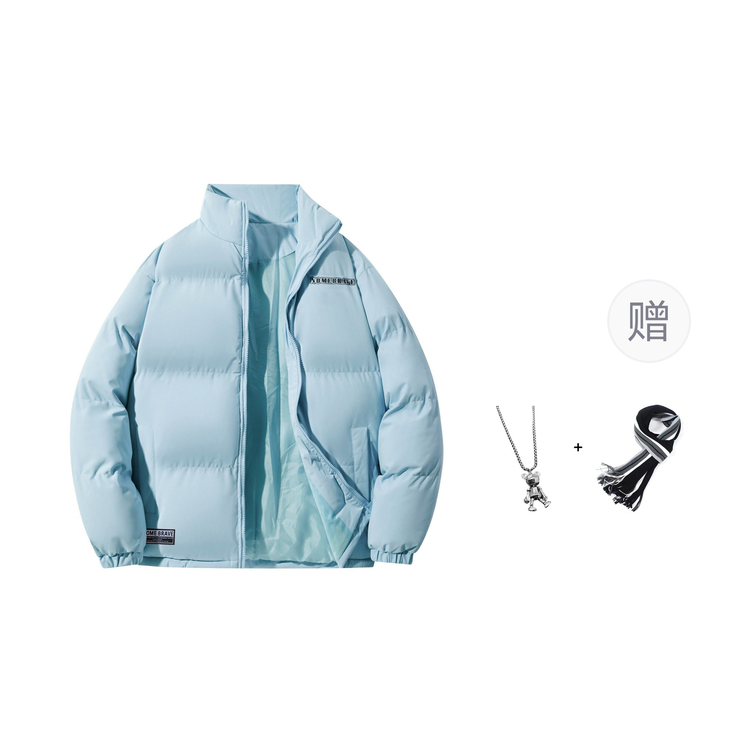 

NOME Пуховик Unisex, Light Blue (Comes with Scarf+Necklace)