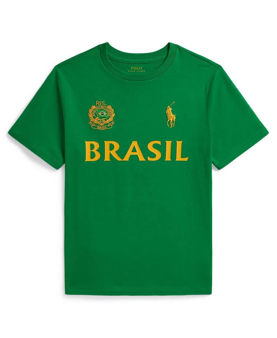 Детская футболка из хлопкового трикотажа Brasil для мальчиков 8-20 лет Polo Ralph Lauren, зеленый