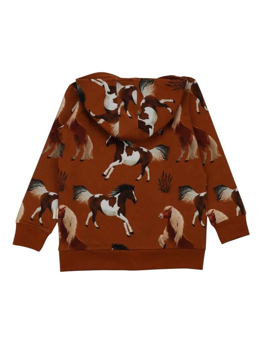 Худи на молнии Walkiddy 'Walkiddy - Joyful Horses Sweat Jacket' коричневого цвета — фото 2