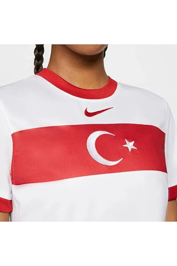 Женская футболка с вышивкой Classic Moon Star Turkey National Team Jersey Top Nike, White-Red — фото 3