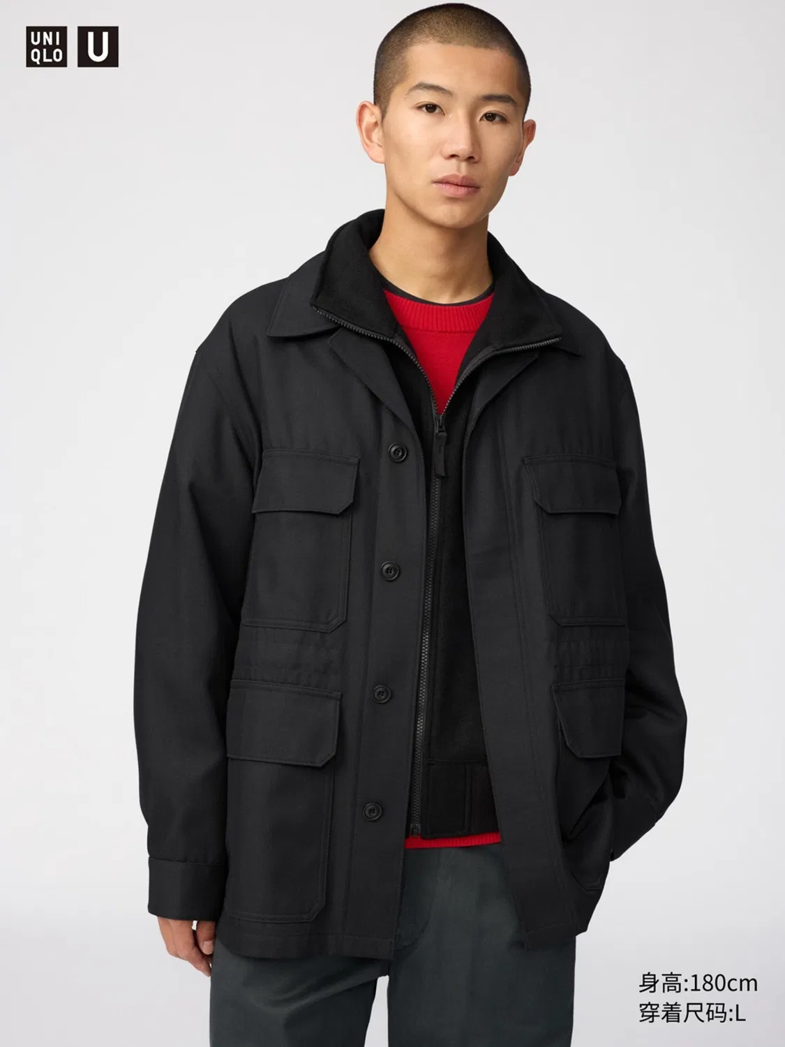 Куртка-карго унисекс с длинным рукавом Uniqlo, темно-коричневый — фото 2