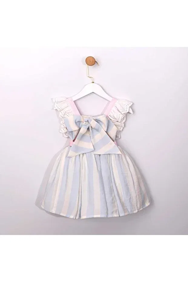 Детское платье для девочек с принтом Fairy Tale Dress Beyaz Bebe, Blue — фото 3