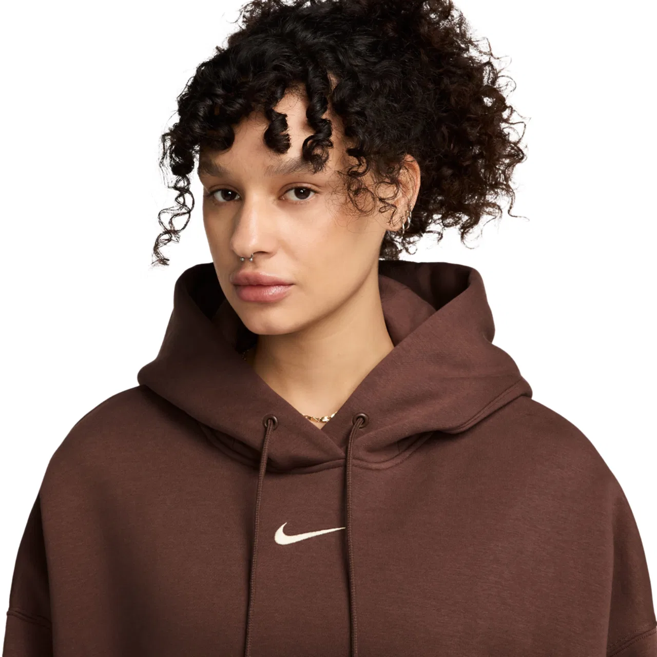 Женская толстовка PHNX Fleece OS Nike, цвет Brown/Brown — фото 3