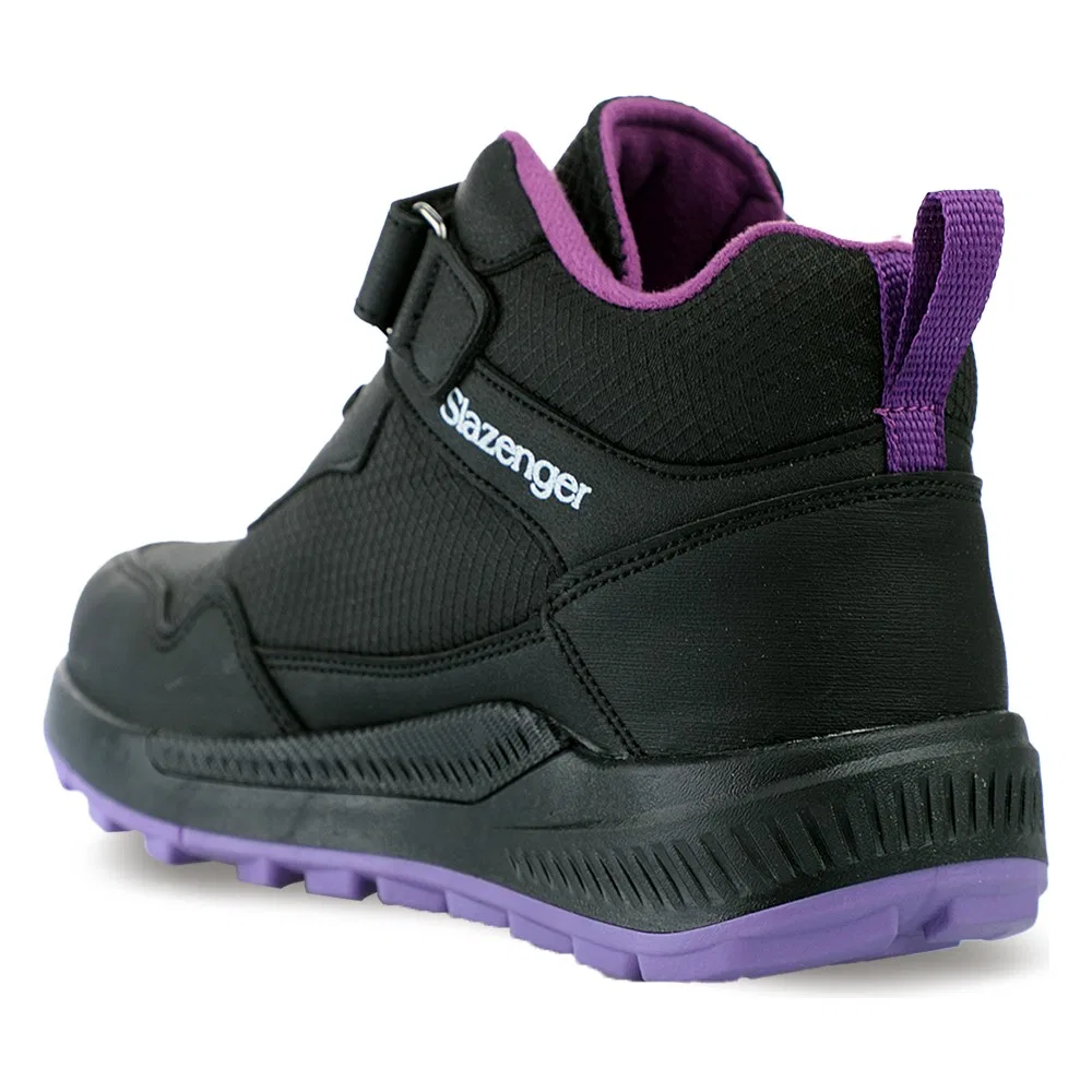 Детские ботинки для девочек с завязками KETI I Slazenger, Black Purple — фото 3