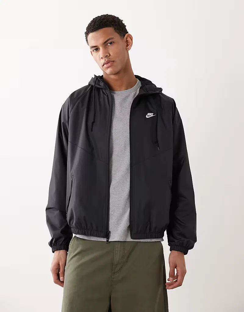 Куртка Nike Windrunner с капюшоном на молнии, черный