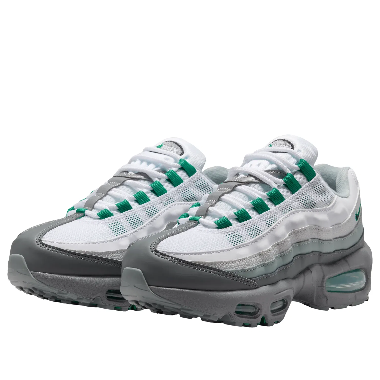 Детские кроссовки с сетчатым верхом Air Max 95 Big Bubble 'Smoke Grey Malachite' Nike, Smoke Grey/Malachite/Light Pumice/Black — фото 4