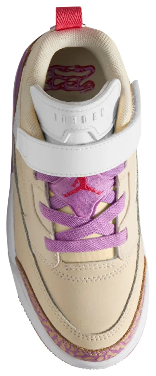 Детские кроссовки для девочек с липучкой Jordan Spizike Low Fem, Rush Fuchsia/Pale Ivory/Fusion Red — фото 3