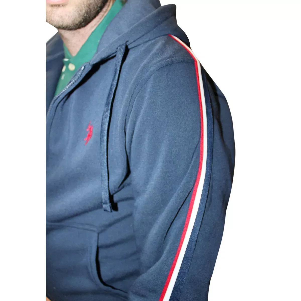 Мужская худи на молнии из флиса U.S. Polo Assn., Classic Navy — фото 3