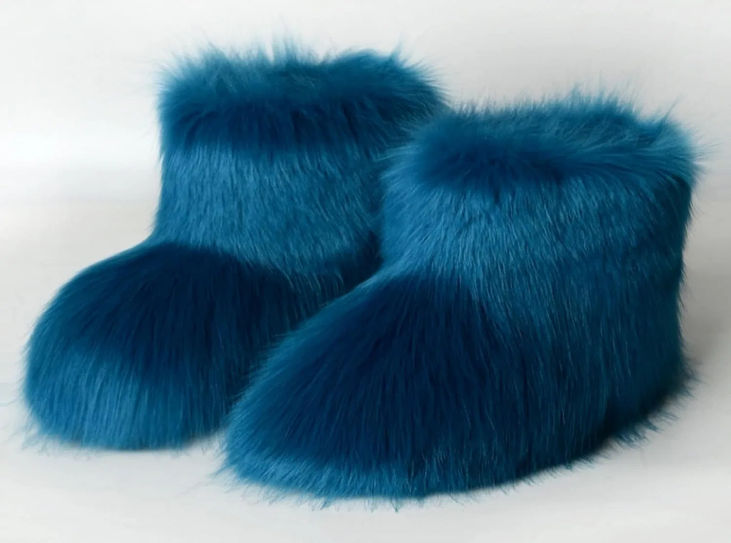 Детские зимние сапоги для девочек с искусственным мехом LLTMALL, Peacock Blue — фото 2