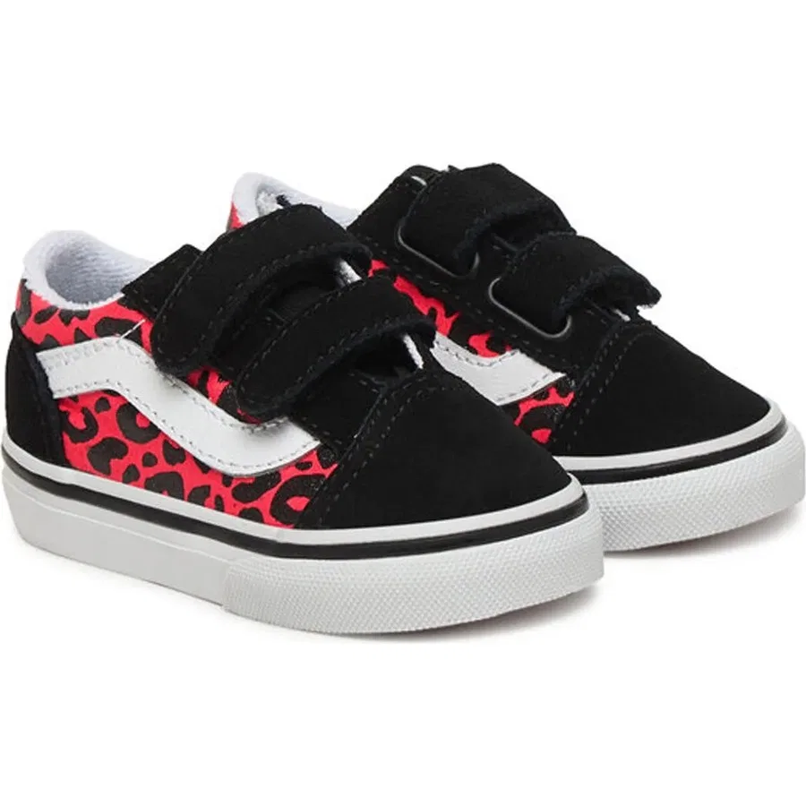 Детские кроссовки с высоким берцем Old Skool V, Vans, Черно-розовый — фото 2