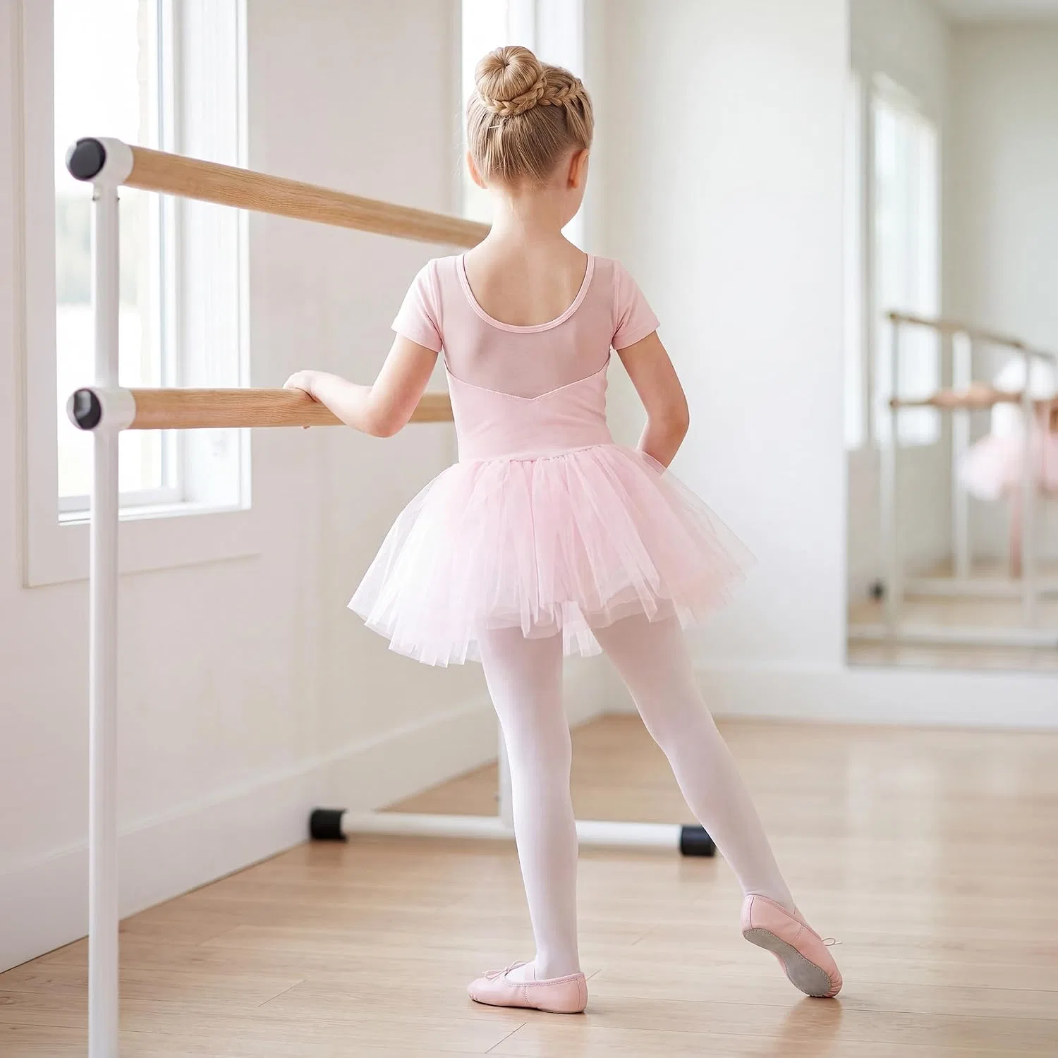 Детские балетки для девочек с принтом Stelle, Ballet Pink — фото 3