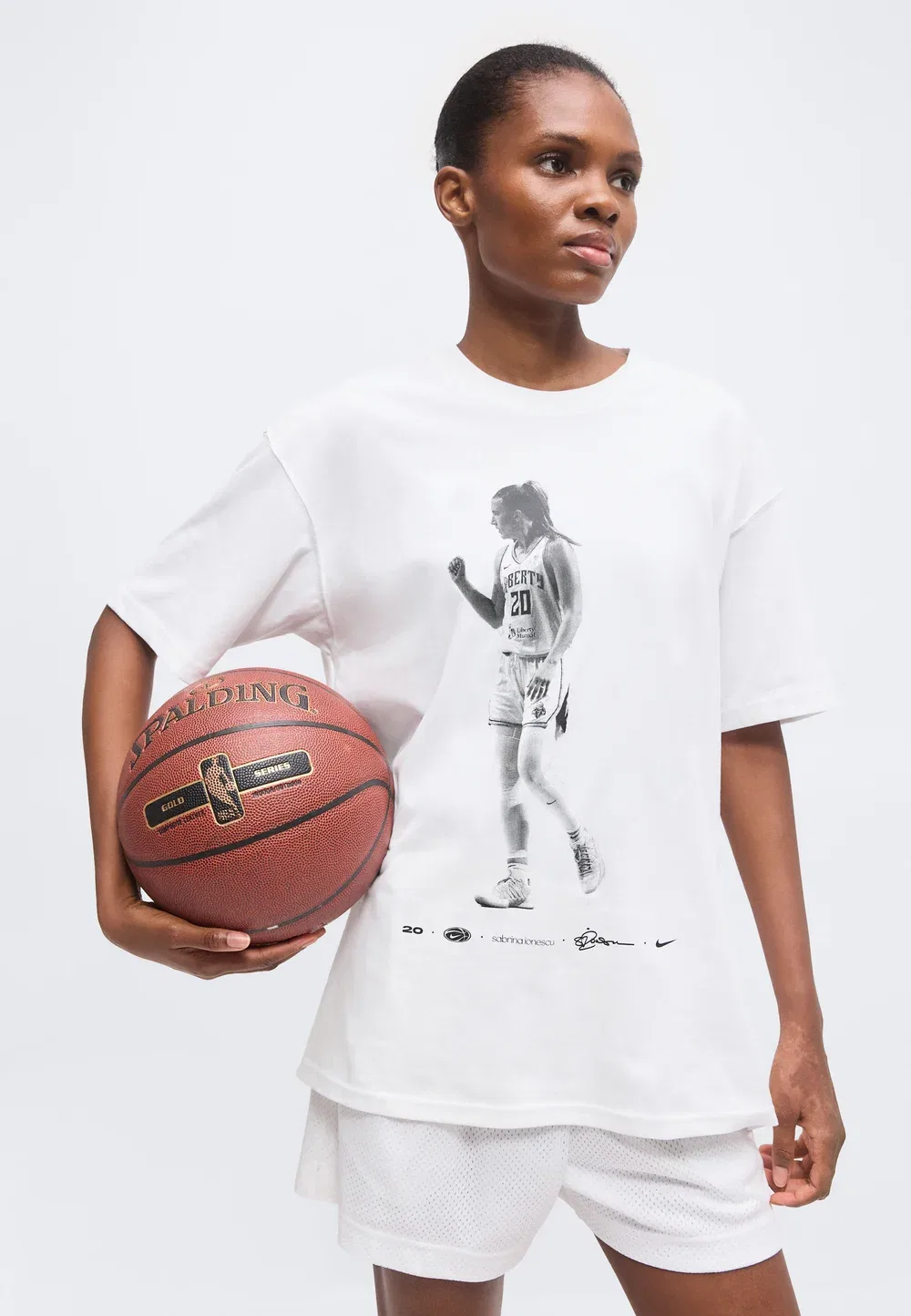 Si tee bball sabrina - спортивная футболка Nike Performance, White — фото 4
