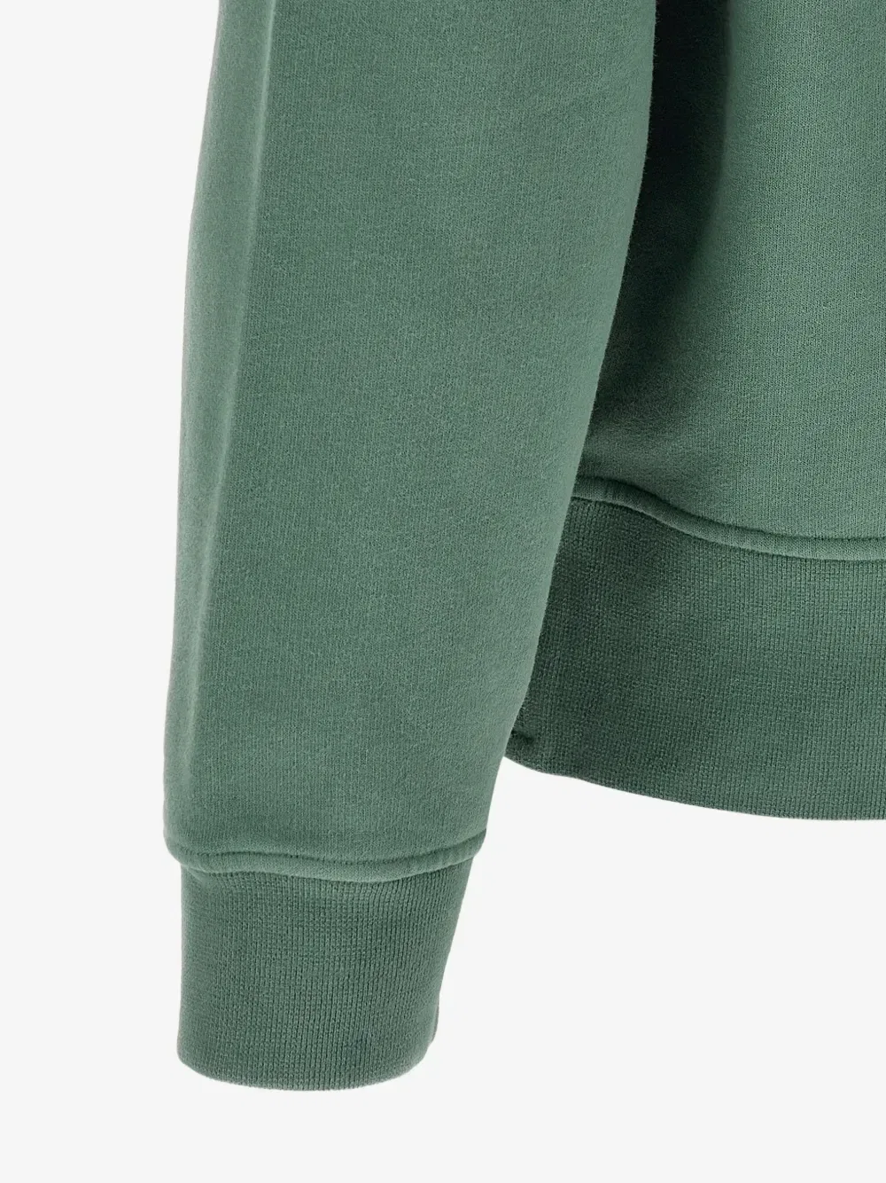 Свитшот из органического хлопка с начесом на флисе Stone Island, зеленый — фото 4