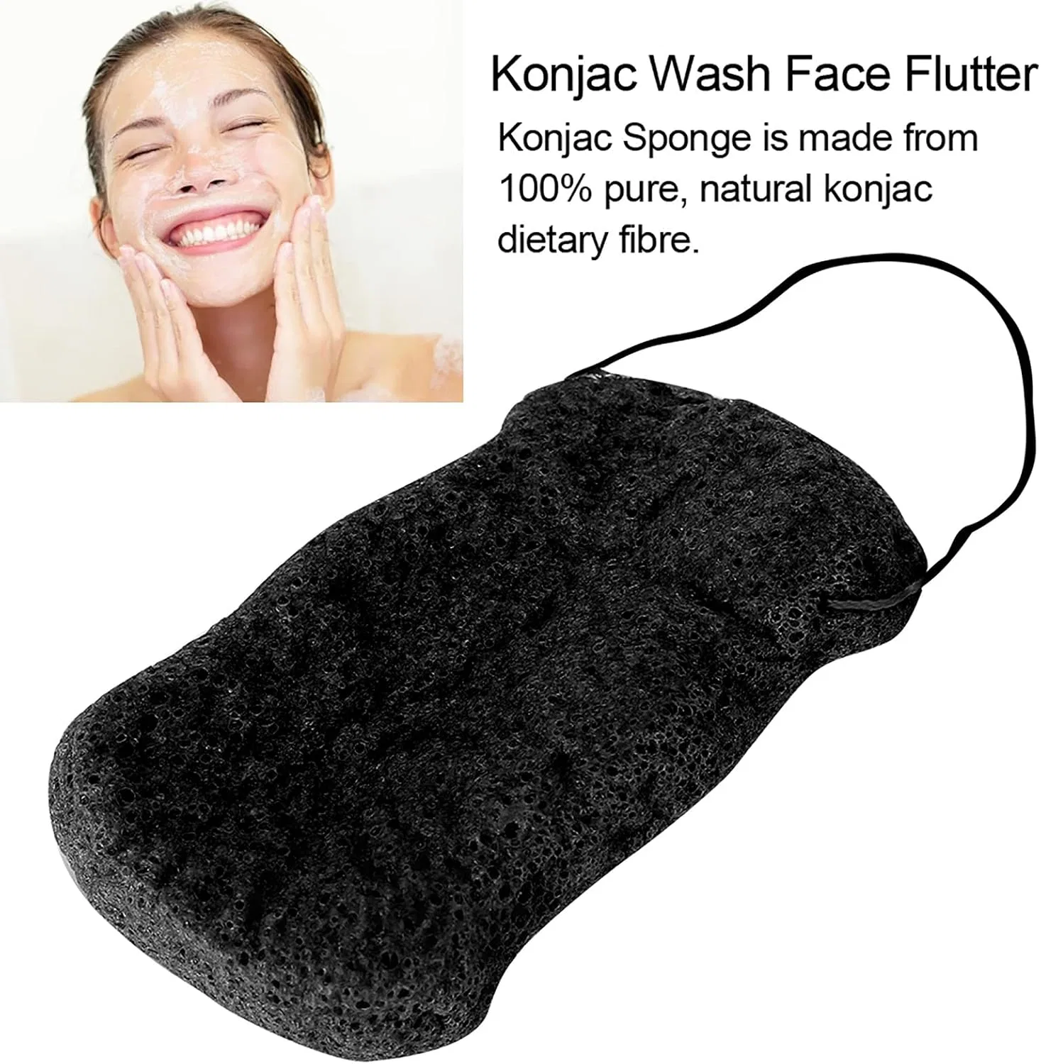 Спонж для лица Konjac, 4 шт, Черный Generic — фото 3
