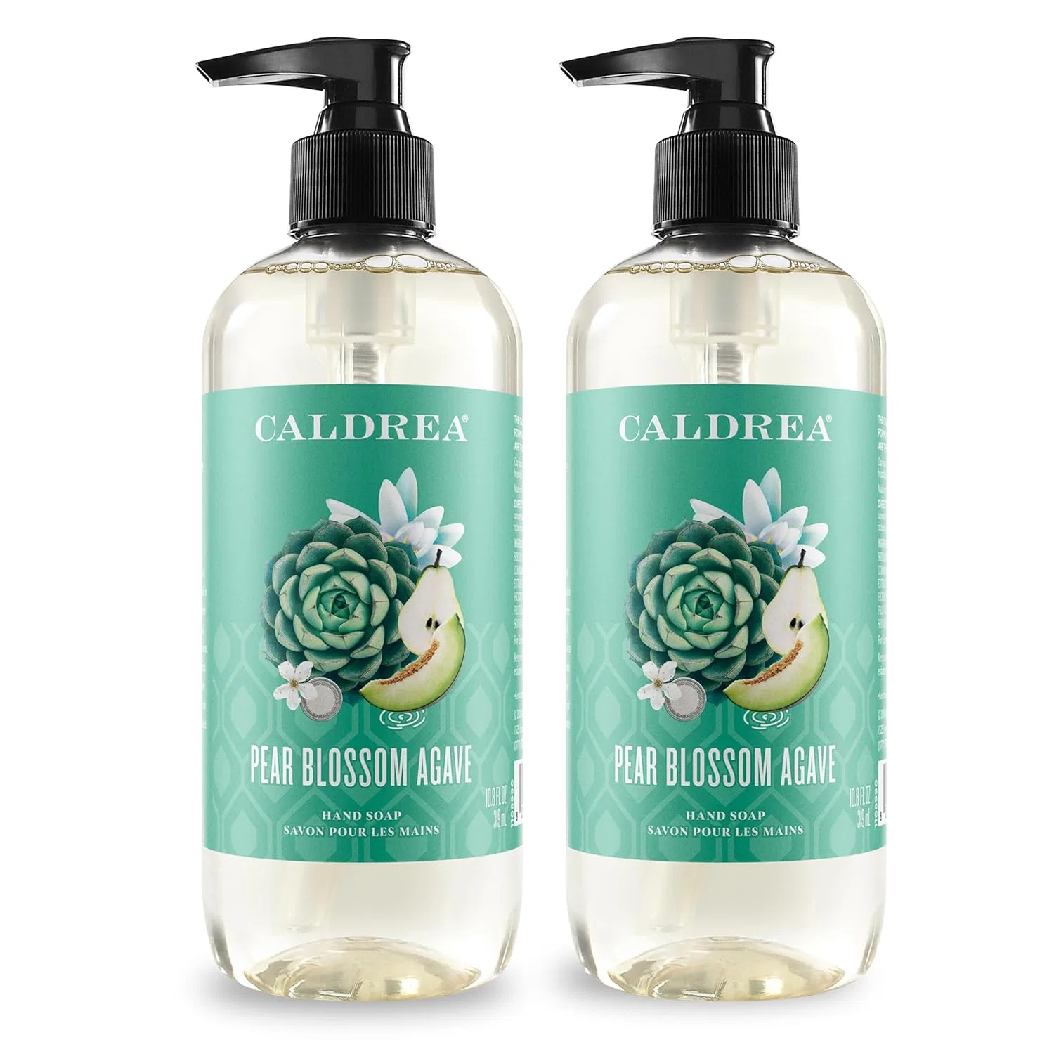 Мыло для рук Caldrea, алоэ вера, оливковое масло и эфирные масла, Pear Blossom Agave, 10.8 Fl Oz (набор из 2 шт)