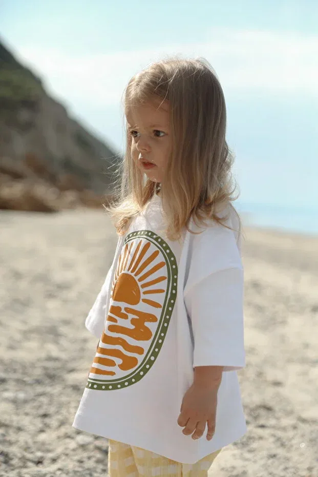 Детская футболка оверсайз с принтом для мальчика Sunshine Printed Dodo'S Baby, White — фото 4