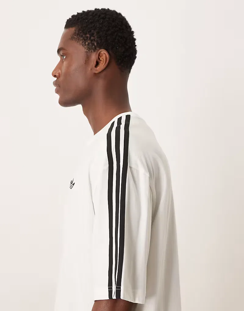 Футболка оверсайз three stripe Adidas Originals, белый — фото 4