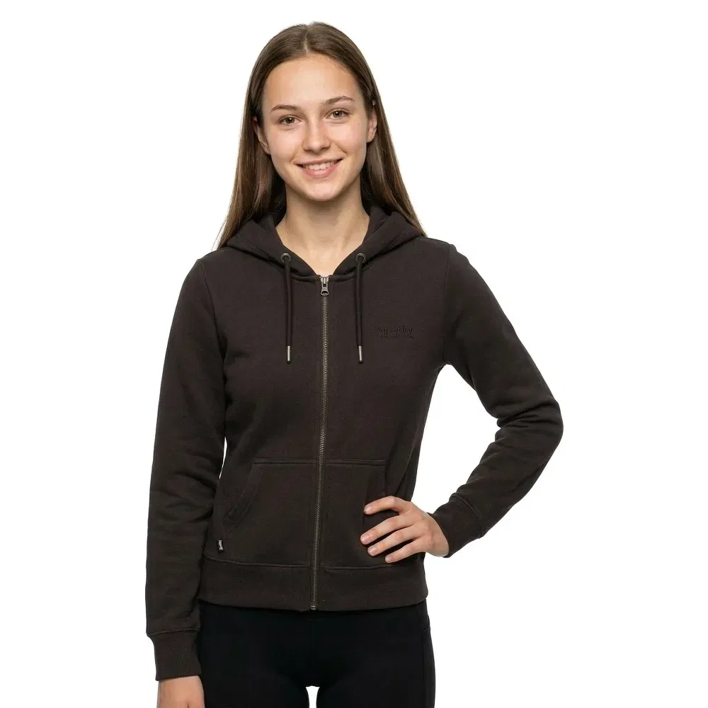 Худи на молнии Superdry Essential Logo, черный — фото 3